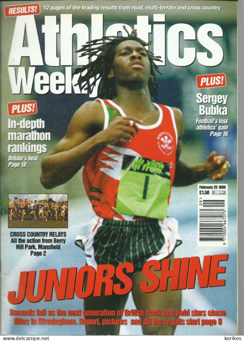 ATHLETICS WEEKLY 1998 BUNDLE MAGAZINE SET – LOT OF 44 OUT OF 53 TRACK AND FIELD