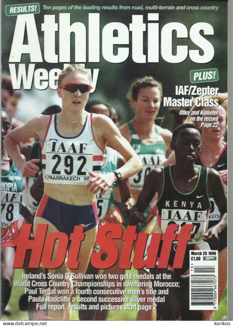 ATHLETICS WEEKLY 1998 BUNDLE MAGAZINE SET – LOT OF 44 OUT OF 53 TRACK AND FIELD