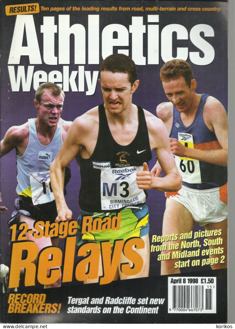 ATHLETICS WEEKLY 1998 BUNDLE MAGAZINE SET – LOT OF 44 OUT OF 53 TRACK AND FIELD