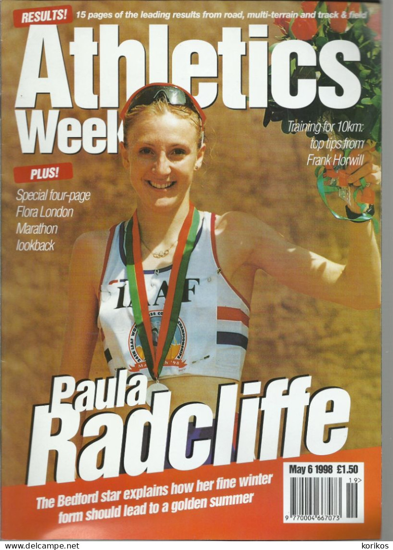 ATHLETICS WEEKLY 1998 BUNDLE MAGAZINE SET – LOT OF 44 OUT OF 53 TRACK AND FIELD