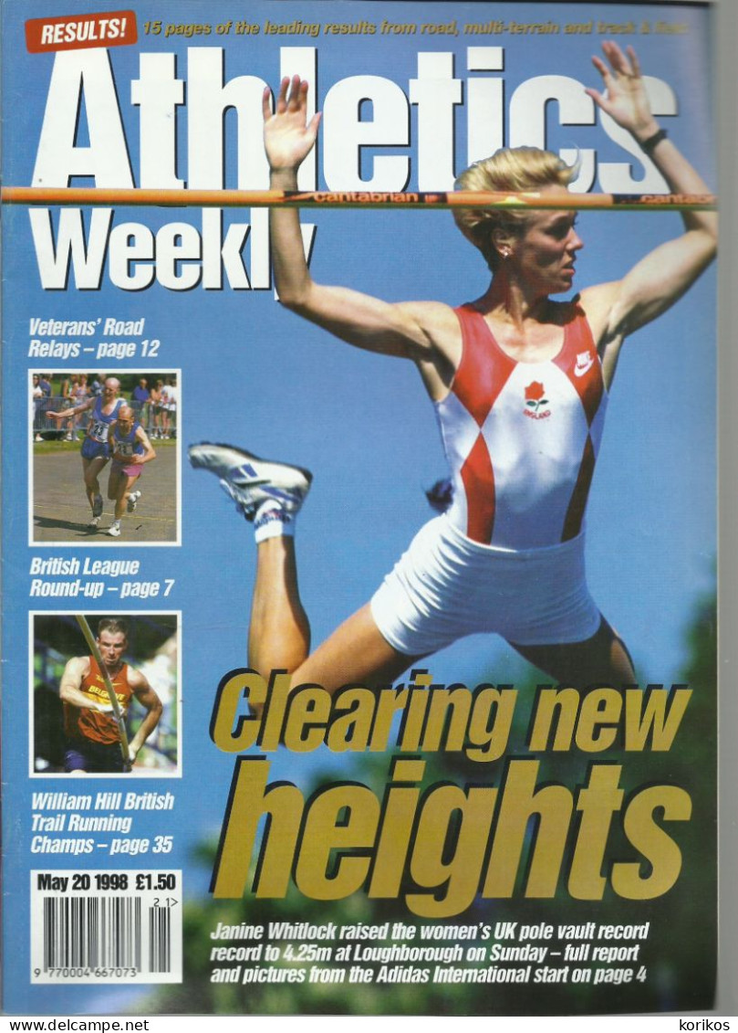 ATHLETICS WEEKLY 1998 BUNDLE MAGAZINE SET – LOT OF 44 OUT OF 53 TRACK AND FIELD