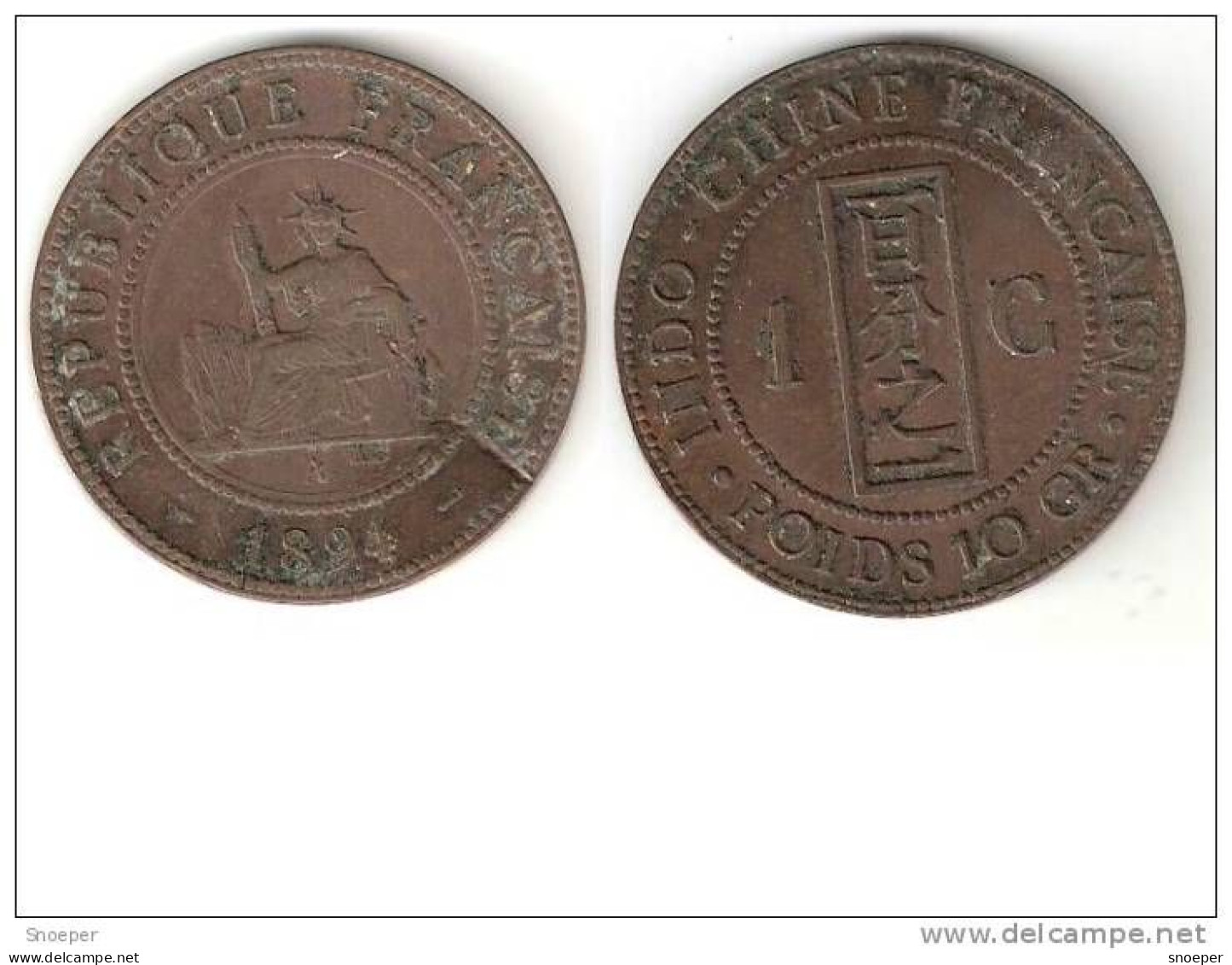 Indo-china 1 Cent 1894  Km 1   Fr+ - Sonstige & Ohne Zuordnung
