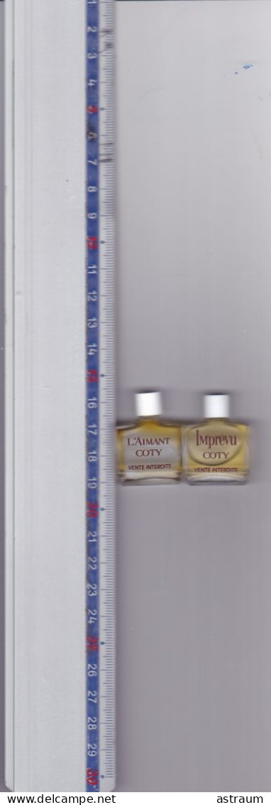 Lot 2 Miniature Parfum Ancienne - Coty ( L'aimant & Imprevu ) - 1 Pleine 2ml Et Une Vide - Miniatures Femmes (sans Boite)