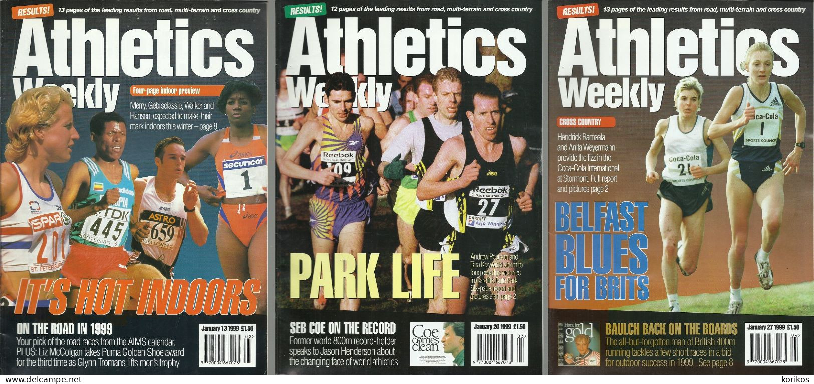 ATHLETICS WEEKLY 1999 BUNDLE MAGAZINE SET – LOT OF 35 OUT OF 52 TRACK AND FIELD - 1950-Hoy