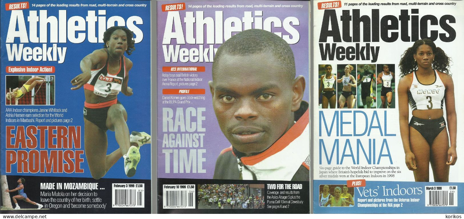 ATHLETICS WEEKLY 1999 BUNDLE MAGAZINE SET – LOT OF 35 OUT OF 52 TRACK AND FIELD - 1950-Now