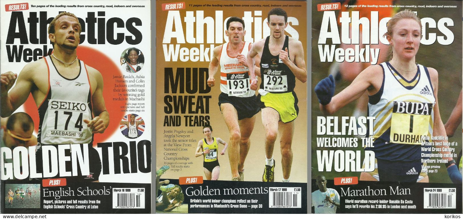 ATHLETICS WEEKLY 1999 BUNDLE MAGAZINE SET – LOT OF 35 OUT OF 52 TRACK AND FIELD - 1950-Oggi