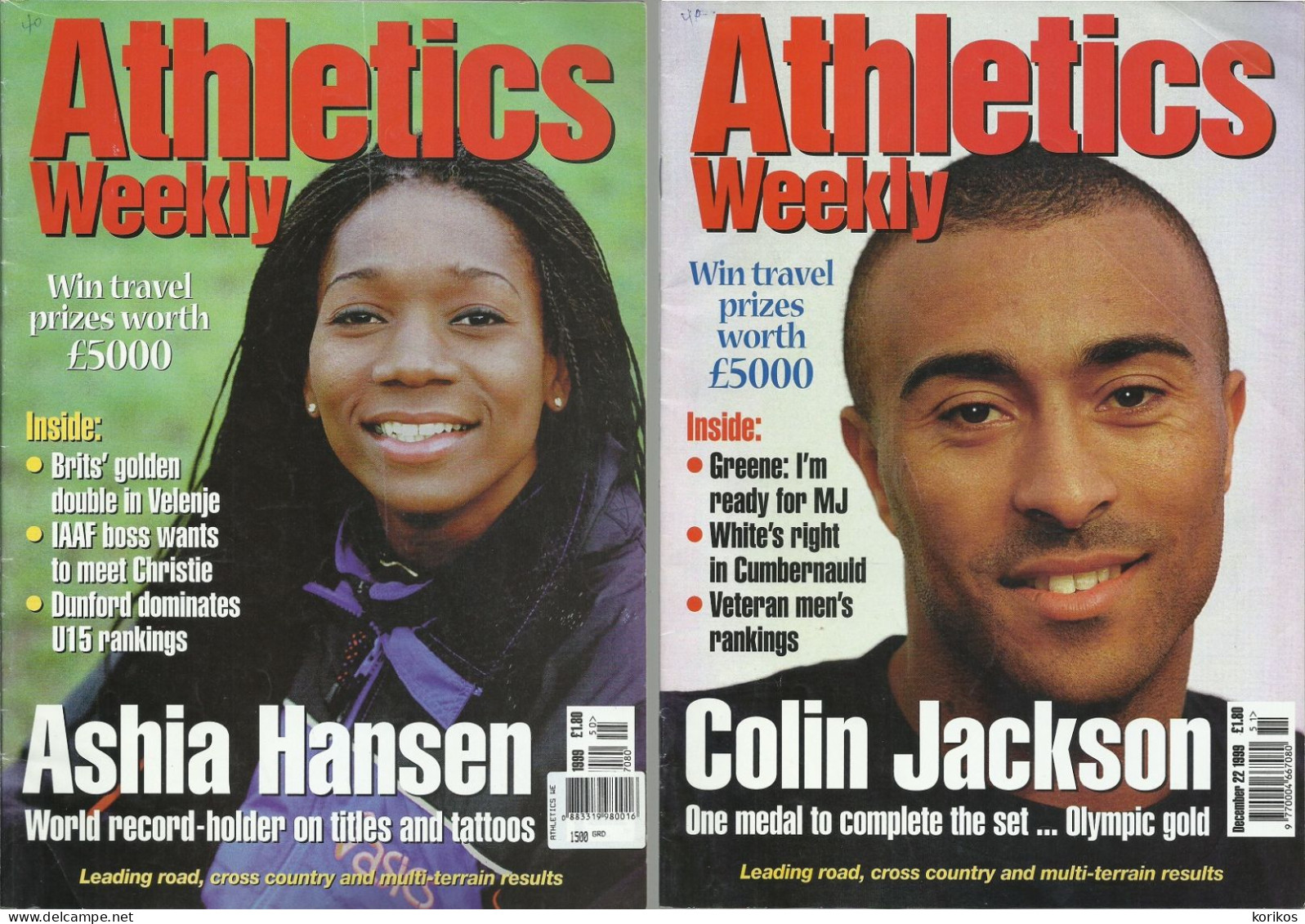 ATHLETICS WEEKLY 1999 BUNDLE MAGAZINE SET – LOT OF 35 OUT OF 52 TRACK AND FIELD