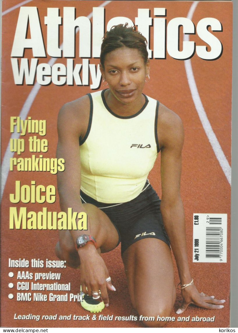 ATHLETICS WEEKLY 1999 BUNDLE MAGAZINE SET – LOT OF 35 OUT OF 52 TRACK AND FIELD