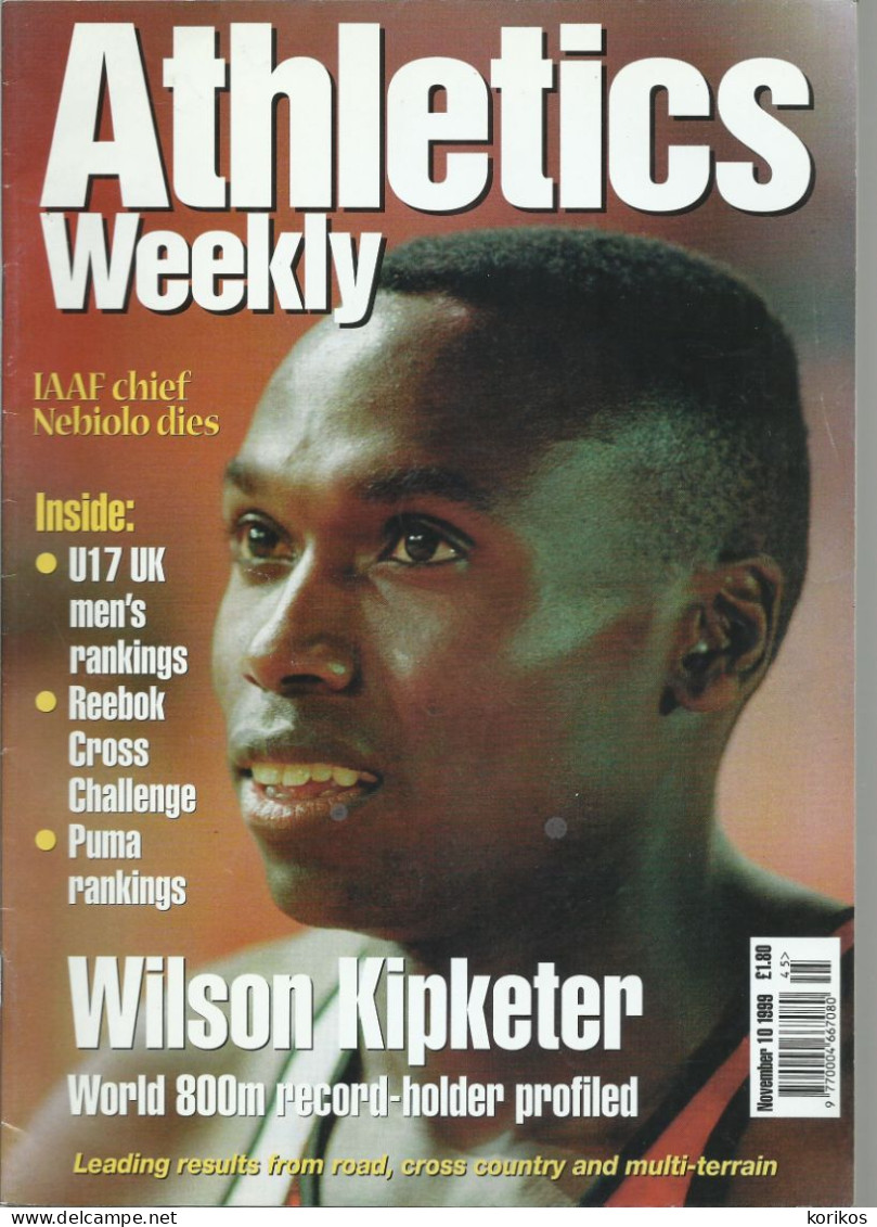 ATHLETICS WEEKLY 1999 BUNDLE MAGAZINE SET – LOT OF 35 OUT OF 52 TRACK AND FIELD