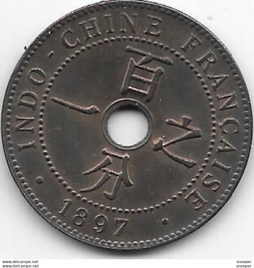 *indo-china 1 Cent 1897a  Km 8   Unc/ms63 !!!! - Sonstige & Ohne Zuordnung