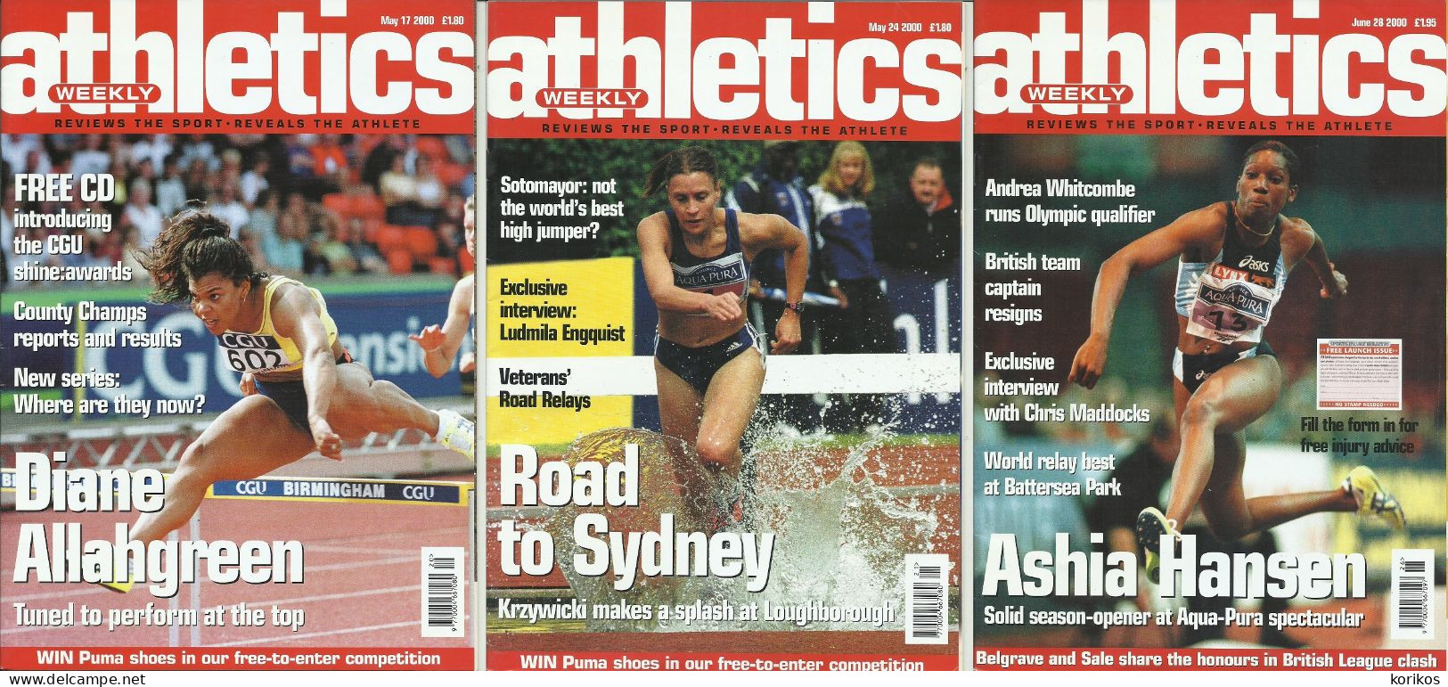 ATHLETICS WEEKLY 2000 - BUNDLE MAGAZINE SET – LOT OF 19 - TRACK AND FIELD