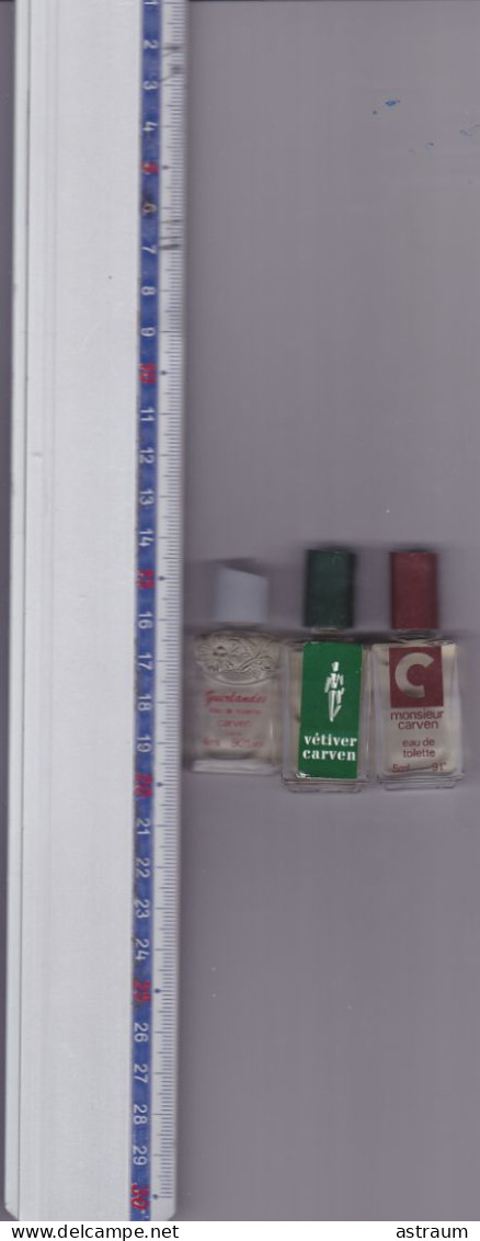 Lot 3 Miniature Parfum Ancienne - Carven - EDT - Pleine Sans Boite Boite 5ml - Description Ci Dessous - Mignon Di Profumo Donna (senza Box)