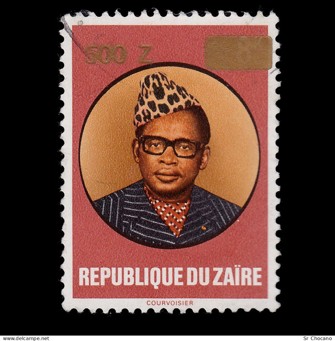 ZAIRE STAMP.1990.Mobutu.500z On 8k.SCOTT 1333.USED. - Used Stamps