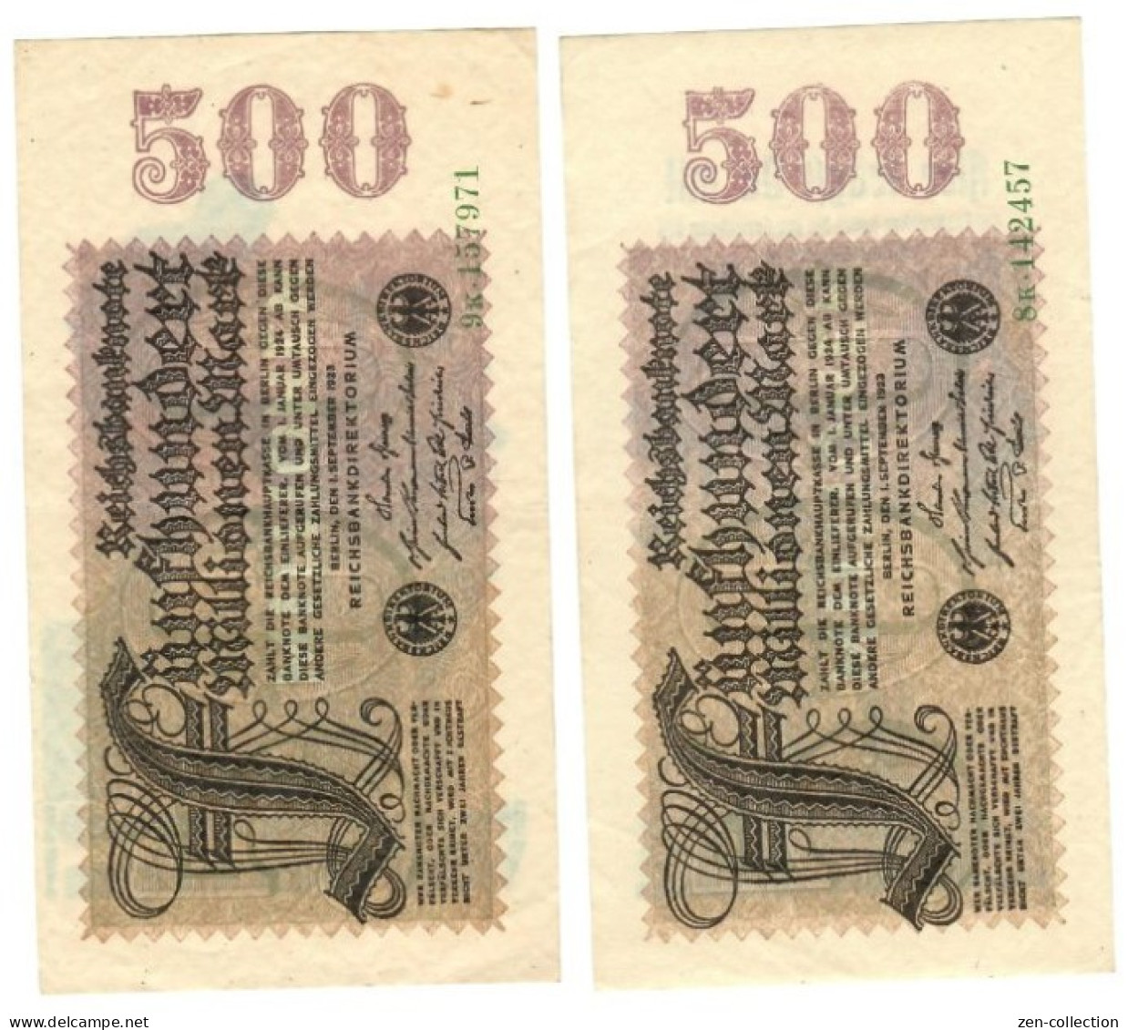 Color 500 Million WW2 Germany Nazi Propaganda FORGERY Overprint On Genuine 1923 Banknote AUNC - Autres & Non Classés