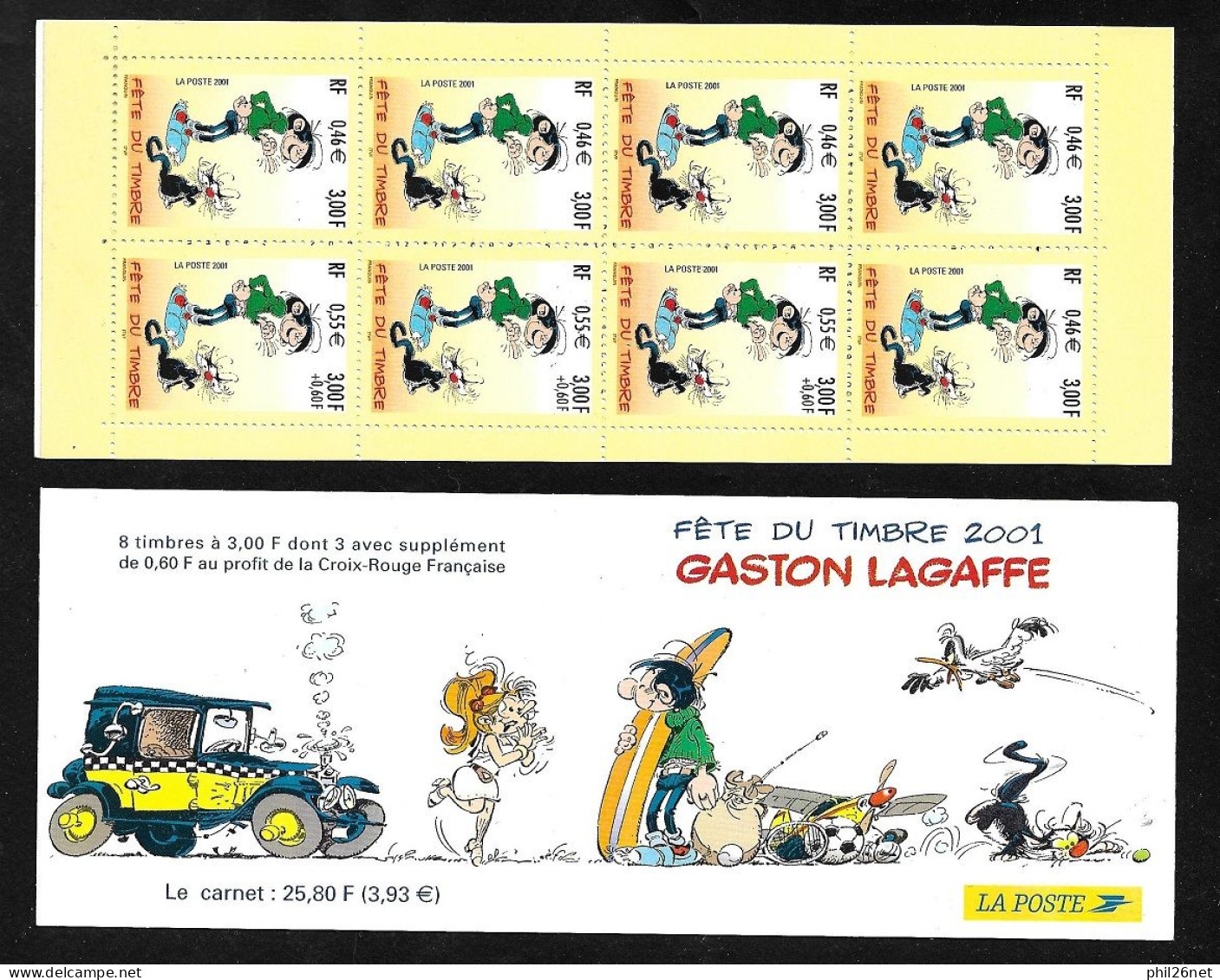 Carnet Journée Du Timbre 2001 BC3370a Gaston Lagaffe  Neufs * * B/TB Jamais Plié  Soldé  Au Prix De La Poste En 2001 - Tag Der Briefmarke