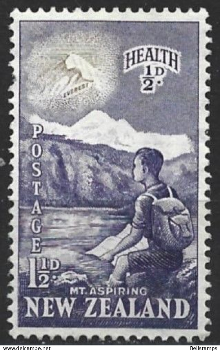 New Zealand 1954. Scott #B44 (U) Young Mountain Climber Studying Map - Dienstzegels