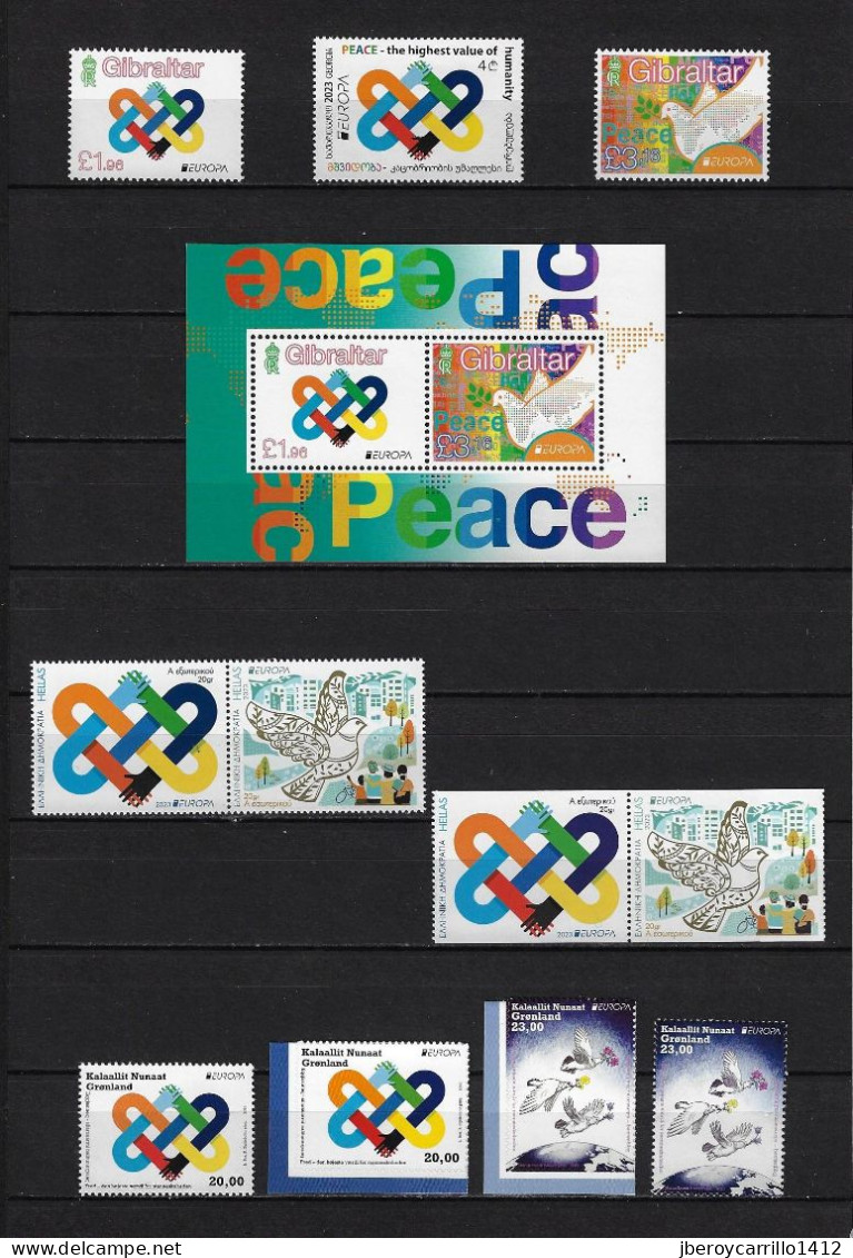 EUROPA 2023 -"PEACE.- El valor más alto de la humanidad"- COLECCIÓN COMPLETA + COMPLEMENTARIOS para SUPLEMENTOS EDIFIL