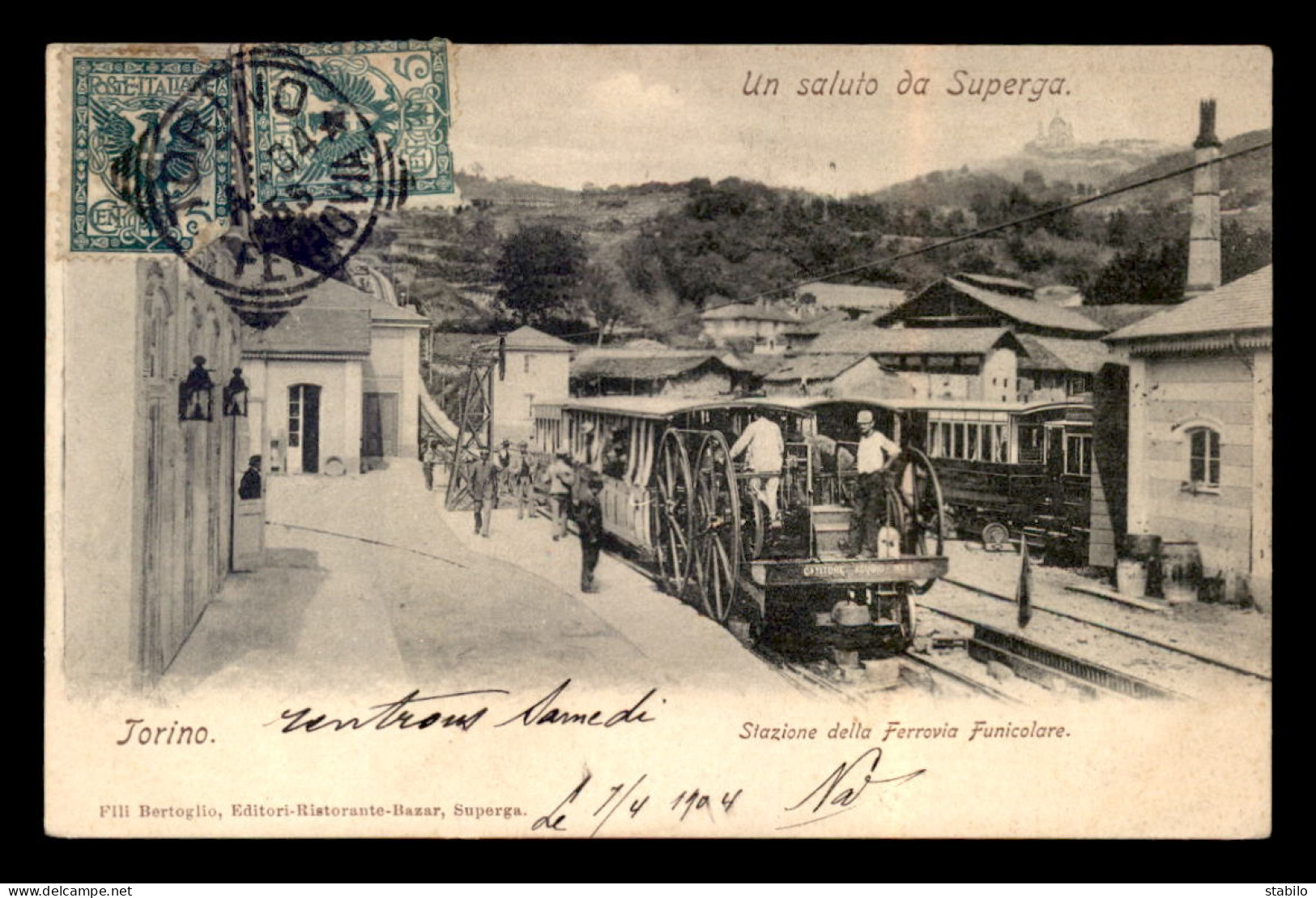 ITALIE - TORINO - UN SALUTO DA SUPERGA - STAZIONE DELLA FERROVIA FUNICOLARE - Transportes