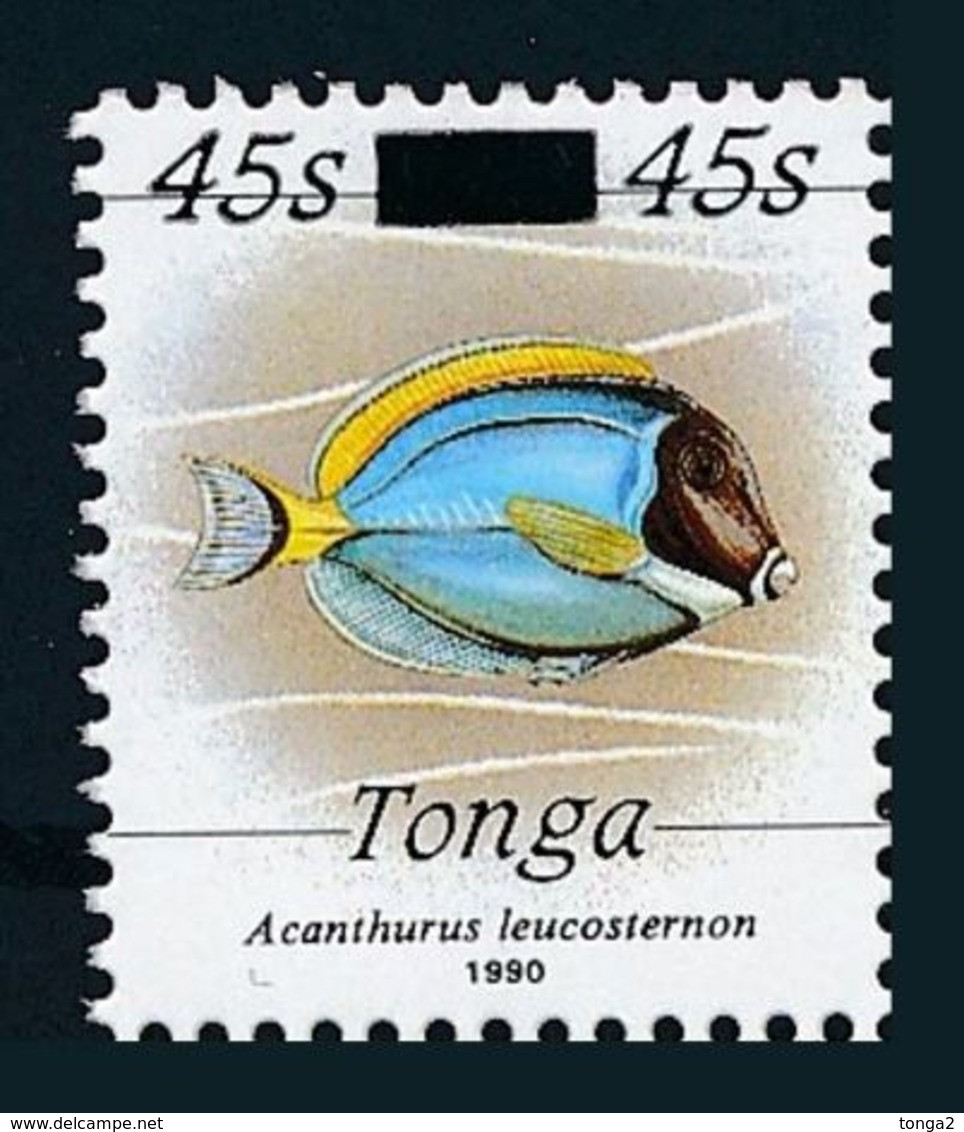 Tonga 1992 - 45s Overprint On 32s Fish - Only 6,000 Issued - Quite Scarce MNH - Tonga (1970-...)