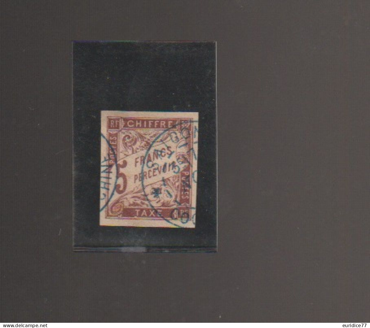 Rare Timbre Taxe 5 Francs à Percevoir Colonies Générales No 17 Obliteree CV100€ - Taxe