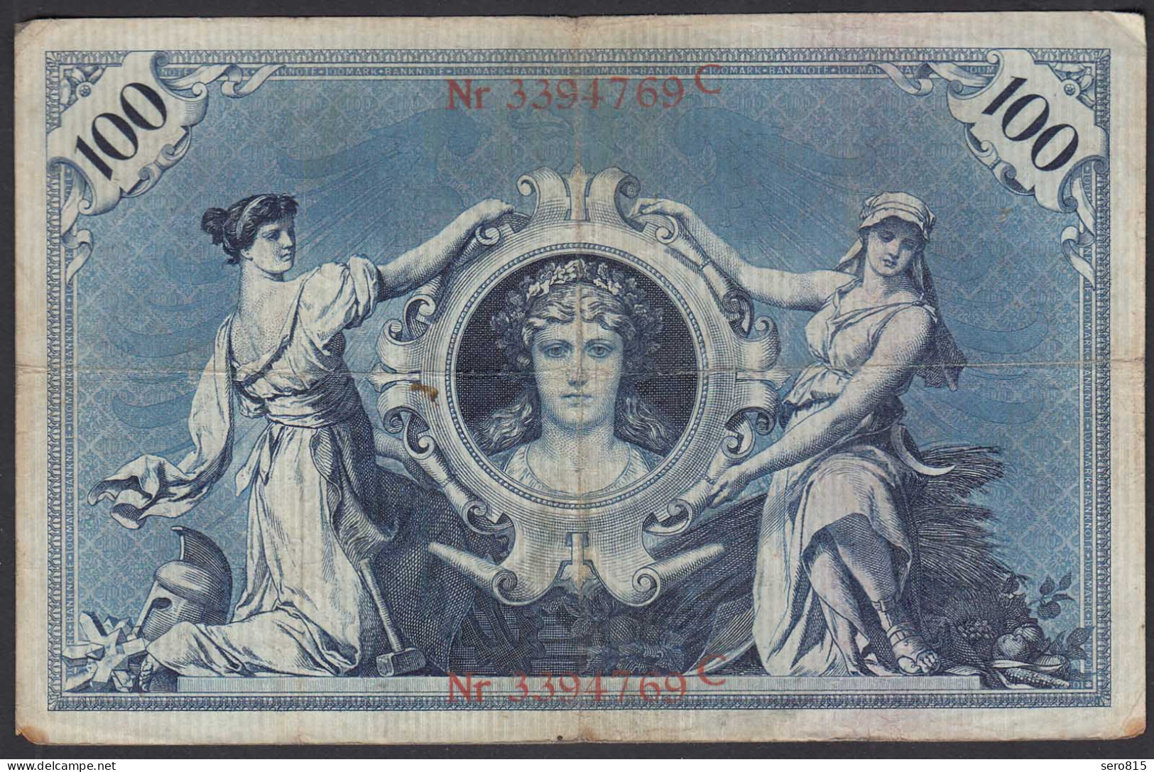 Reichsbanknote 100 Mark 1903 UDR V Serie C Ro 20 Pick 22 F (4)   (28276 - Sonstige & Ohne Zuordnung