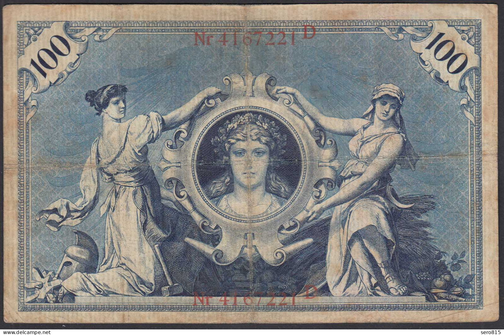 Reichsbanknote 100 Mark 1903 UDR G Serie D Ro 20 Pick 22 F (4)     (28279 - Otros & Sin Clasificación