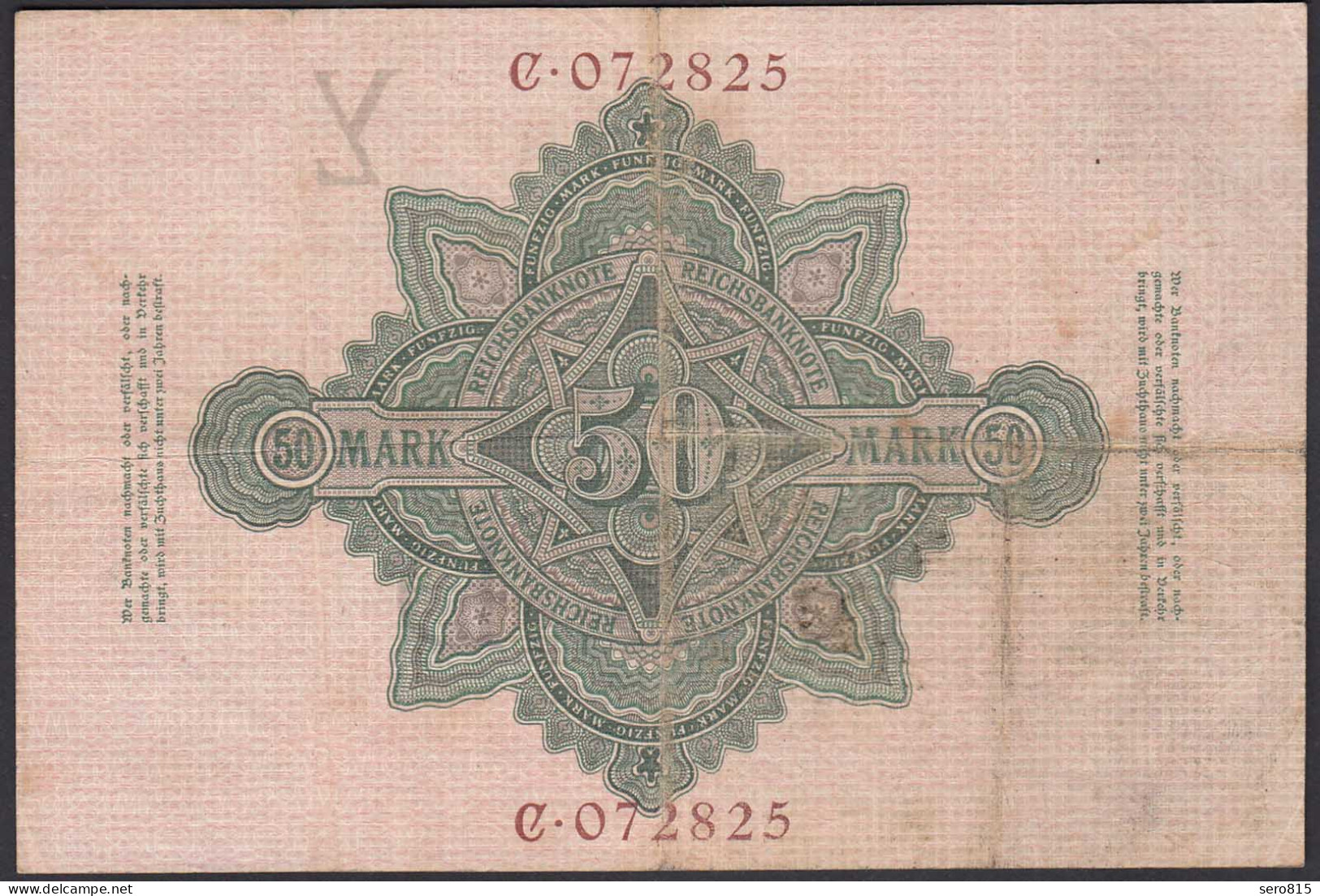 Reichsbanknote 50 Mark 1906 Ro 25a Pick 26 Y/C /ca. VF (3)     (28301 - Andere & Zonder Classificatie