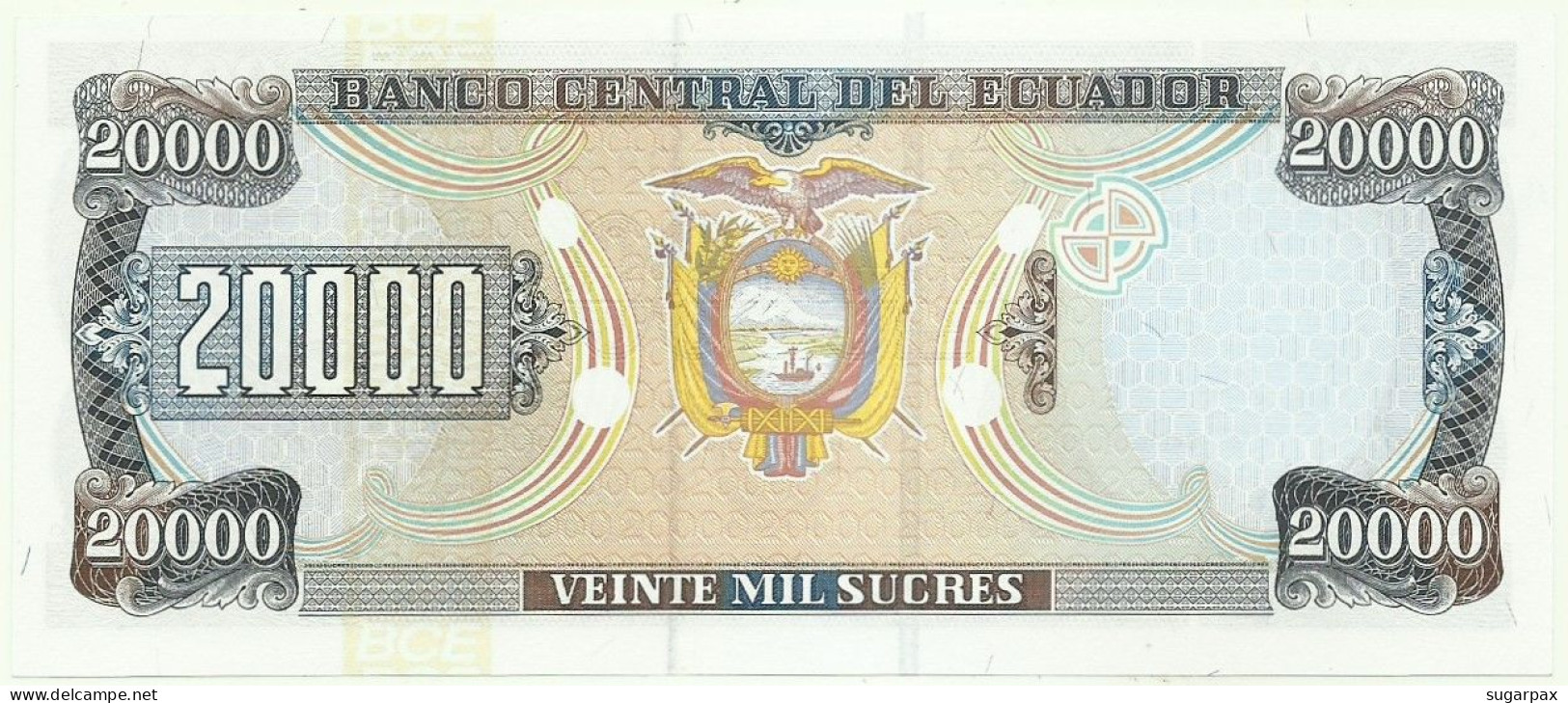 Ecuador - 20.000 Sucres - 26.03.1999 - Pick: 129.f - Unc. - Serie AH - Banco Central - 20000 - Ecuador