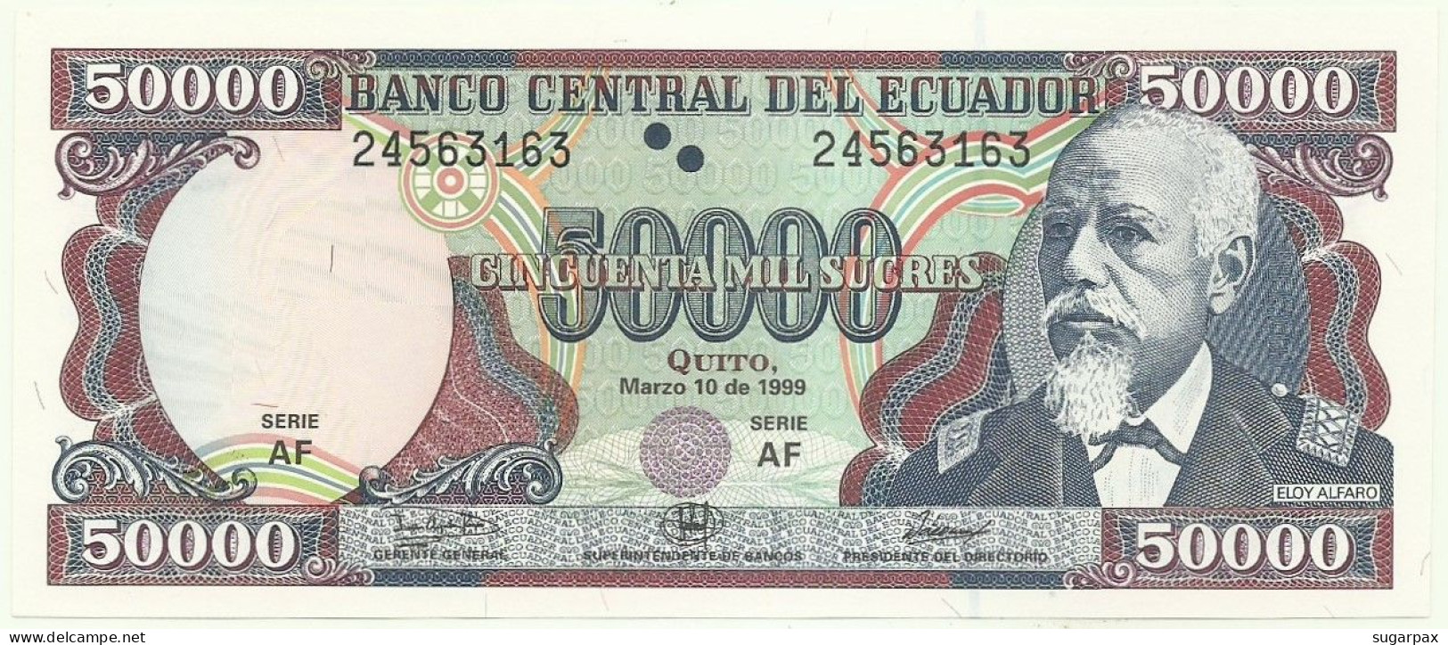 Ecuador - 50.000 Sucres - 10.03.1999 - Pick: 130.c - Unc. - Serie AF - Banco Central - 50000 - Ecuador