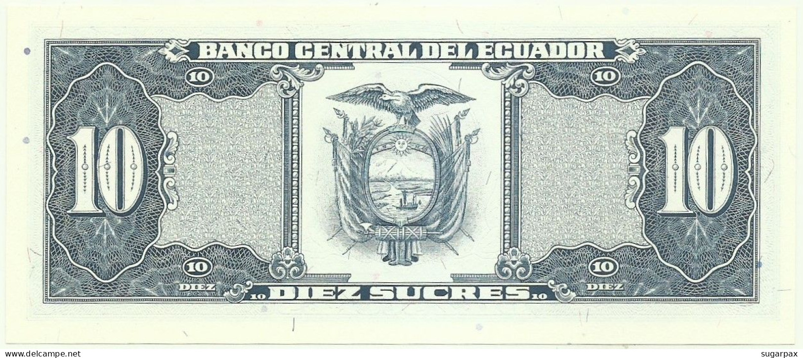 ECUADOR - 10 SUCRES - 22.11.1988 - Pick 121 - UNC. - Série LP - Equateur