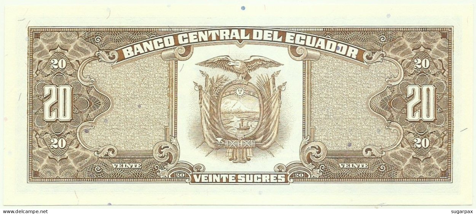 ECUADOR - 20 SUCRES - 22.11.1988 - Pick 121A - UNC. - Série LQ - Ecuador