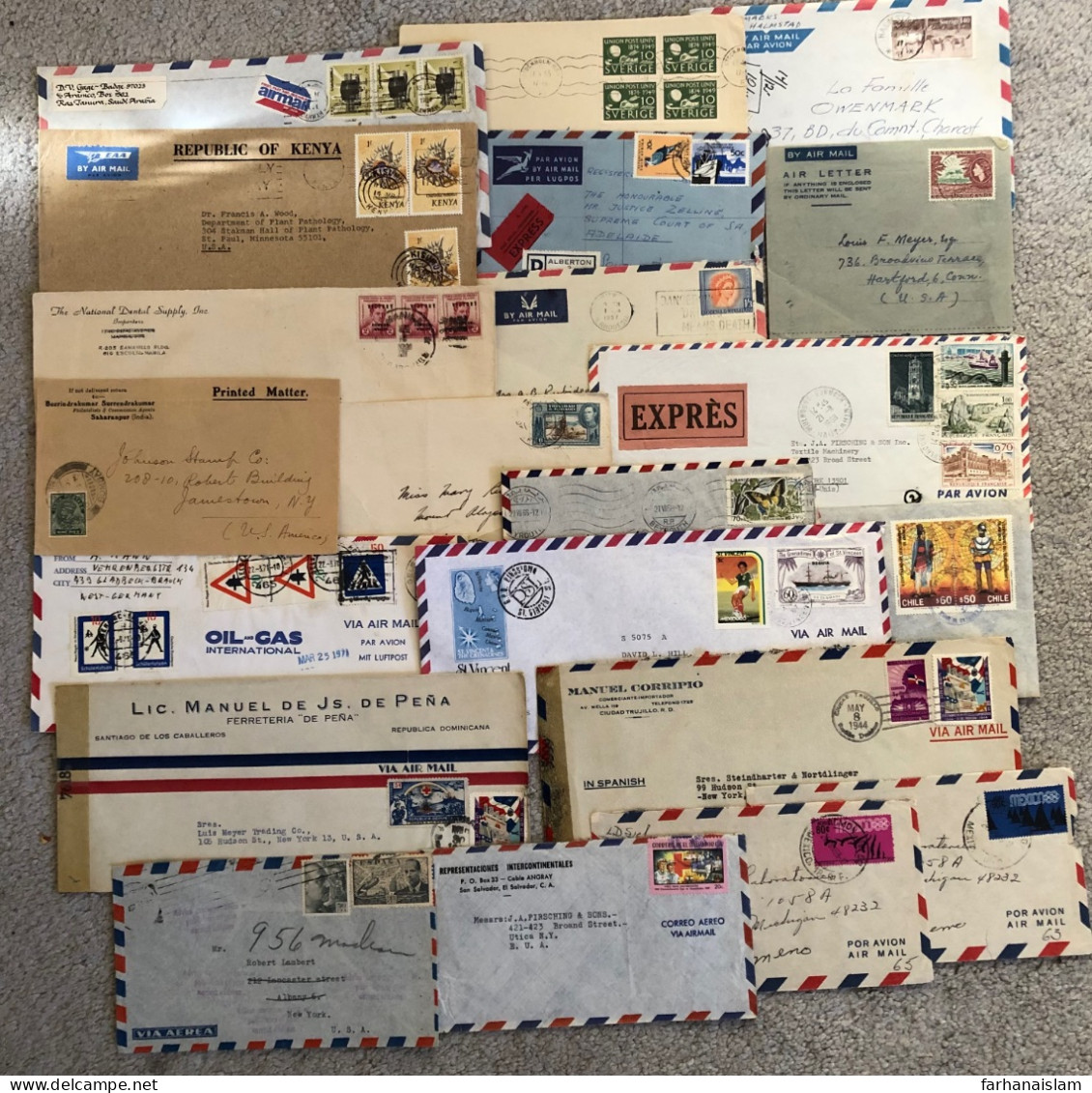 Worldwide 20 Commercial Covers Nice Franking Cover - Postzegeldozen