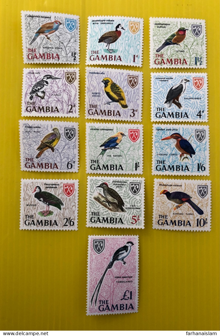 Gambia 1966 Birds Vogel Kingfisher Duck Fauna MNH Definitive Complete Set - Konvolute & Serien