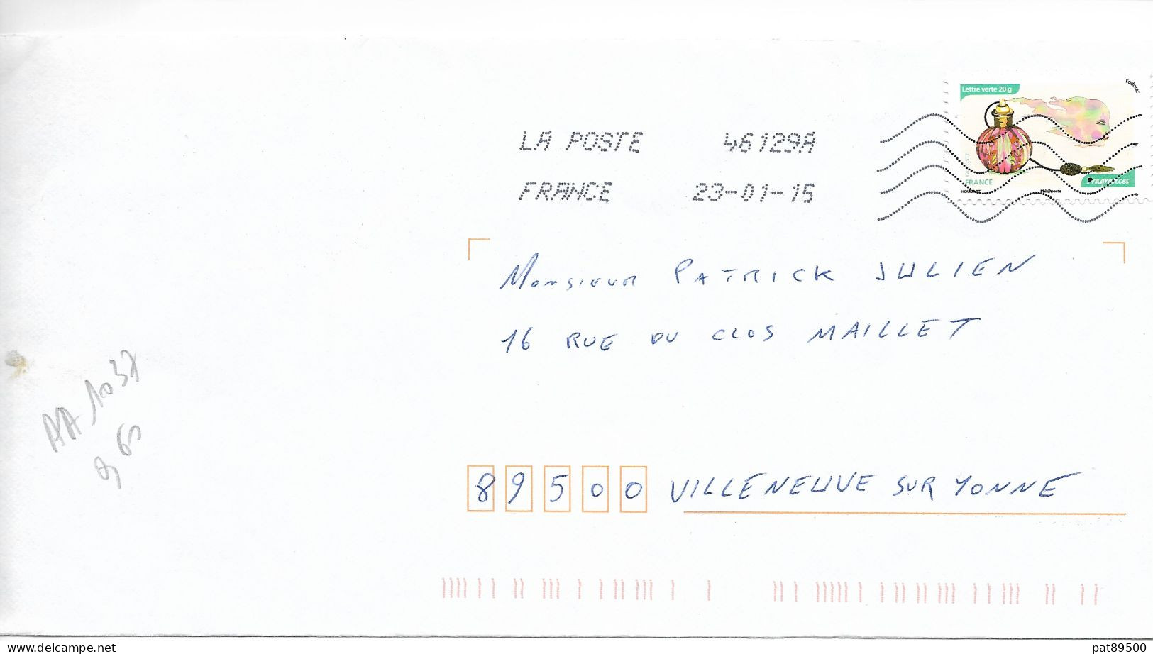France 2014 - AA 1037- Oblitéré S/enveloppe 01/2015 / L'ODORAT : FRAGRANCES (Vaporisateur)  // Lot B - Covers & Documents