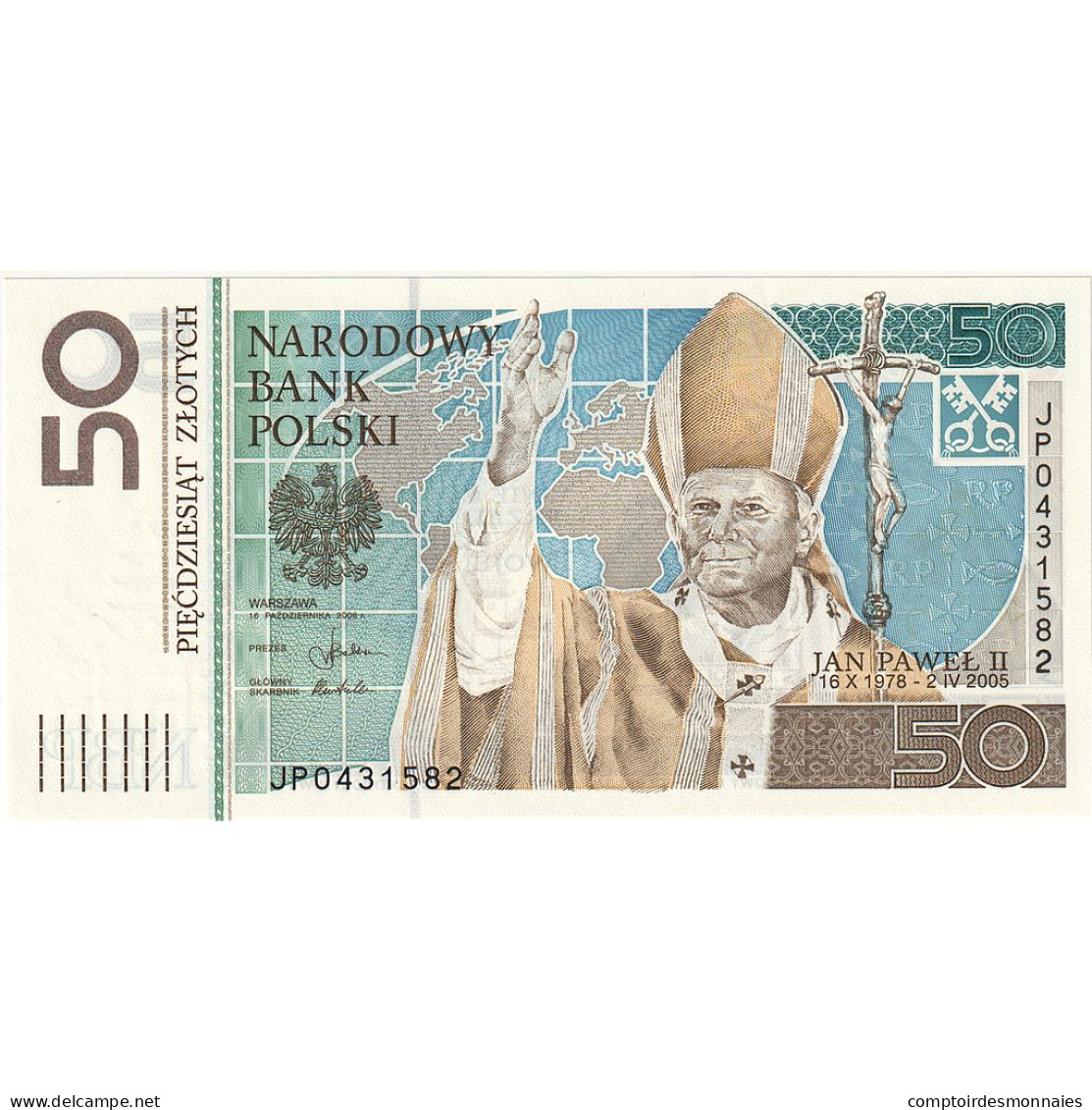 Billet, Pologne, 50 Zlotych, 2006, 2006-10-16, KM:178, NEUF - Polonia