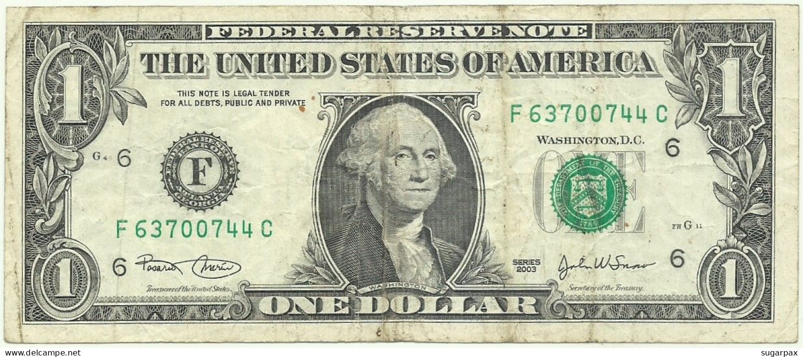 U. S. A. - 1 DOLLAR - 2003 - Pick 515.a - ( F - 6 ) ( Bank Of Atlanta - Georgia ) - Billetes De La Reserva Federal (1928-...)