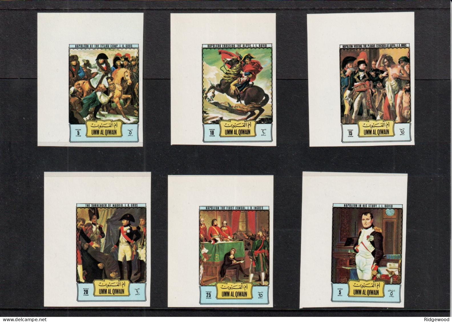 1972 Umm Al Qiwain, Mi-616B-621B : Paintings Napoleon Bonaparte Imperf Set MNH - Umm Al-Qiwain