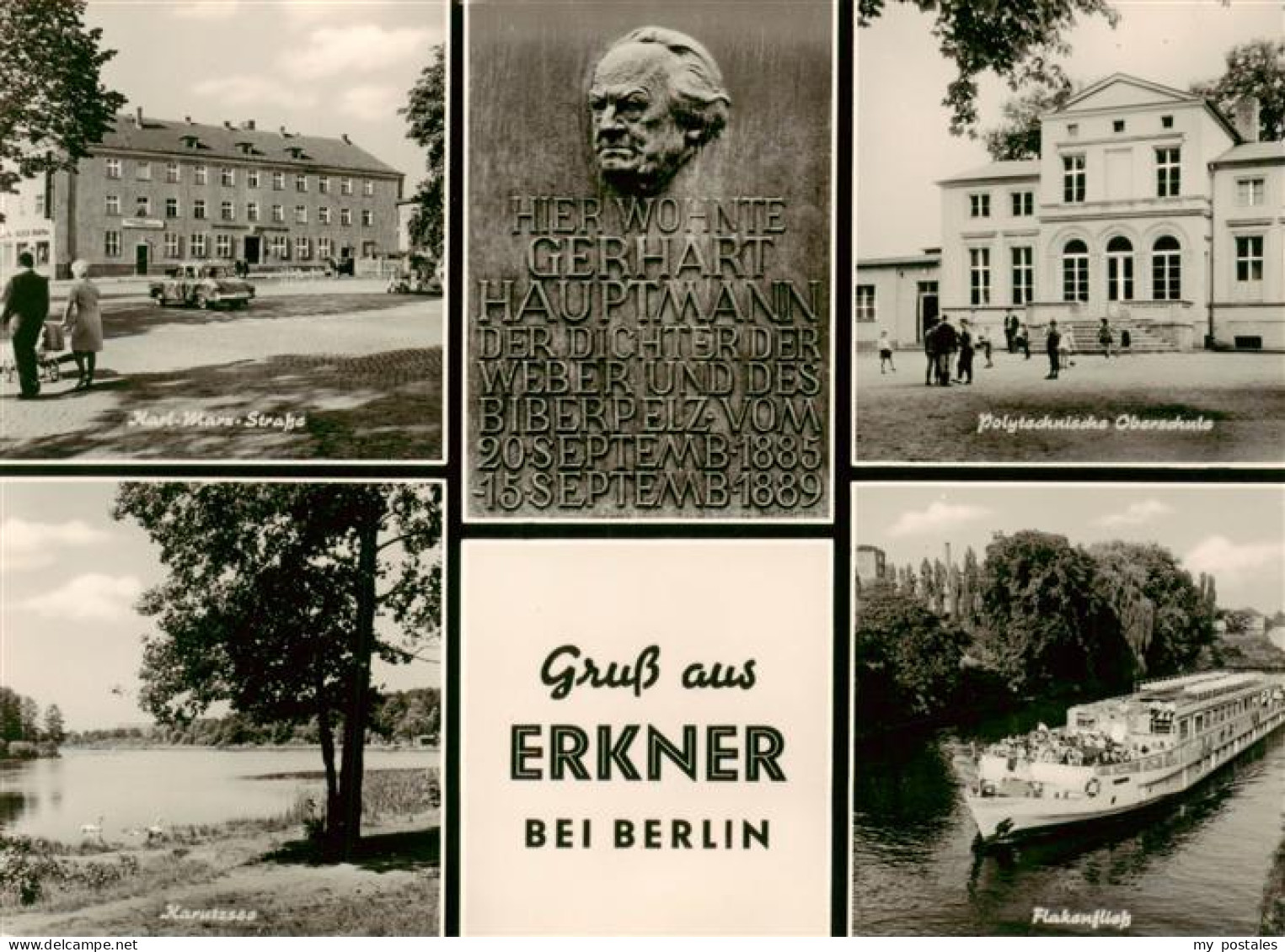 73879478 Erkner Karl Marx Strasse Gerhard Hauptmann Denkmal Polytechnische Obers - Erkner