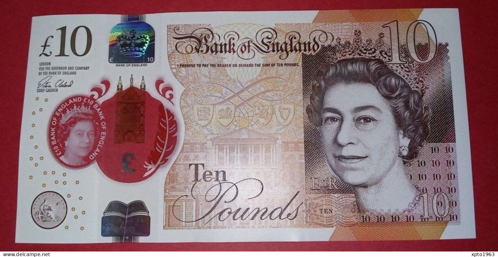 UK Great Britain 10 Pounds 2016 UNC P- 395 Polymer - 10 Ponden