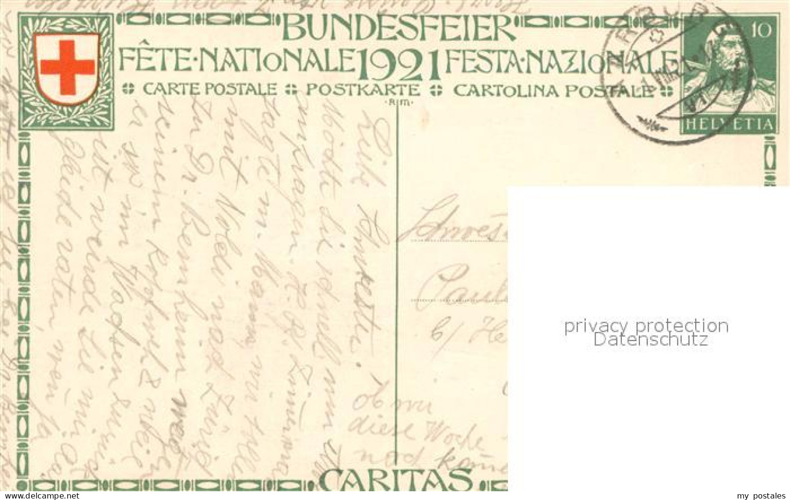 73739997 Bundesfeier Schweiz 1921 F.Beurmann Krankenschwester  - Expositions