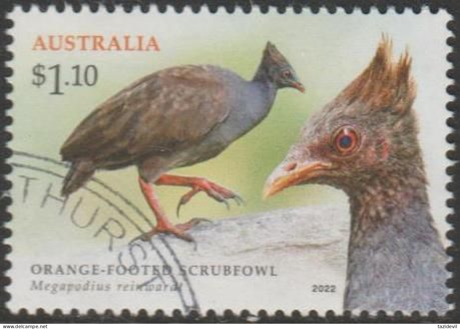 AUSTRALIA - USED - 2022 $1.10 Megapodes Of Australia - Orange-footed Scrubfowl - Gebraucht