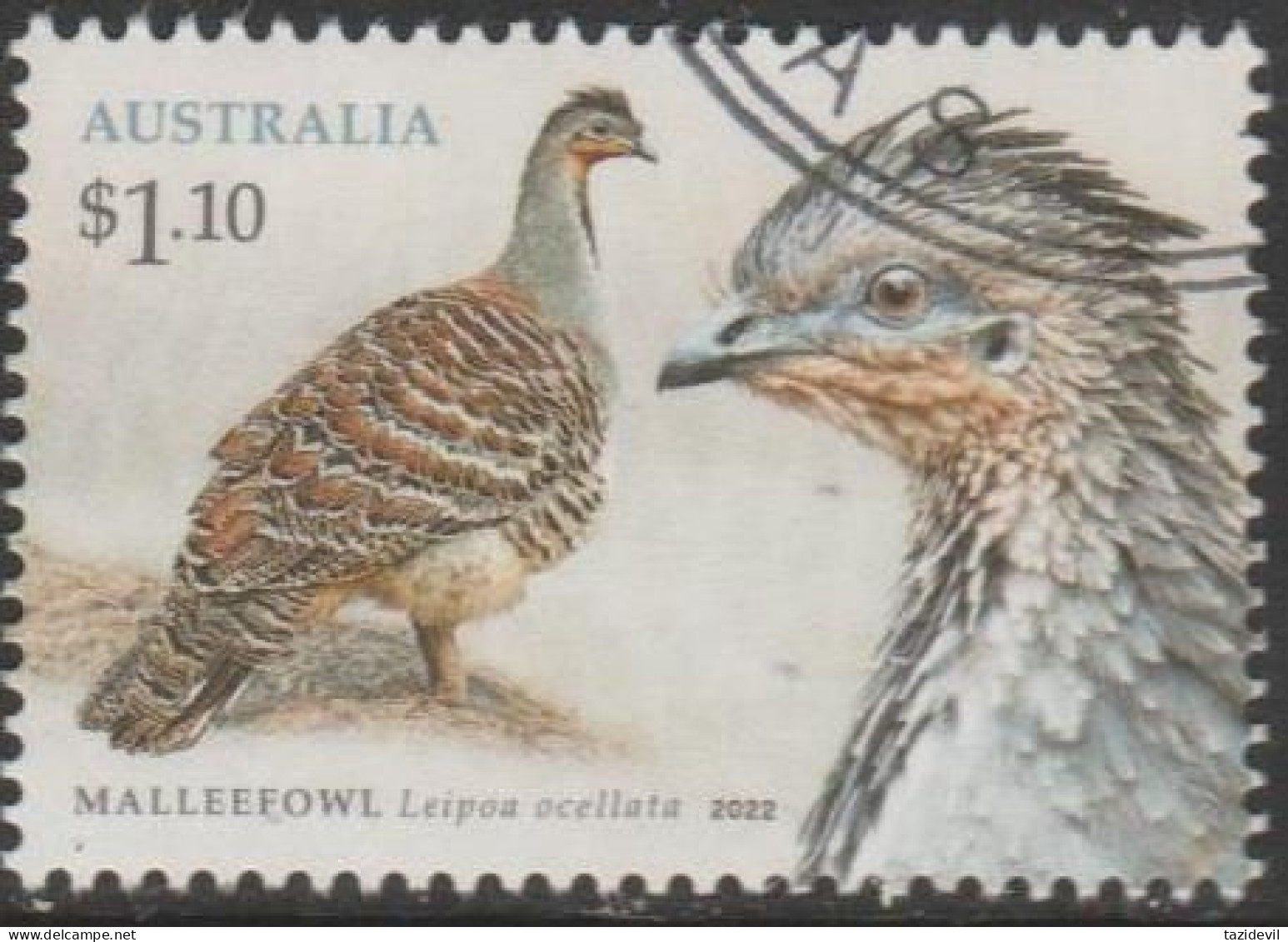 AUSTRALIA - USED - 2022 $1.10 Megapodes Of Australia - Mallee Fowl - Gebraucht