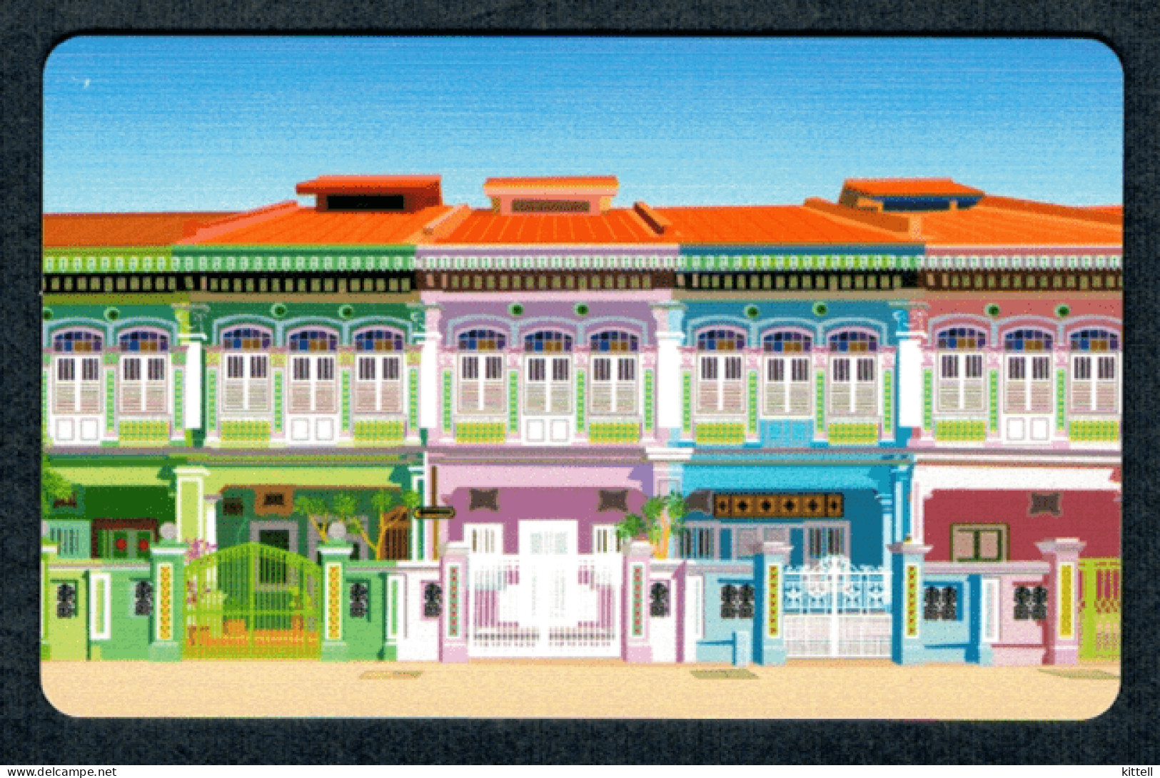 Singapore Travel Card Subway Train Bus Ticket Ezlink Unused Heritage Houses - Wereld