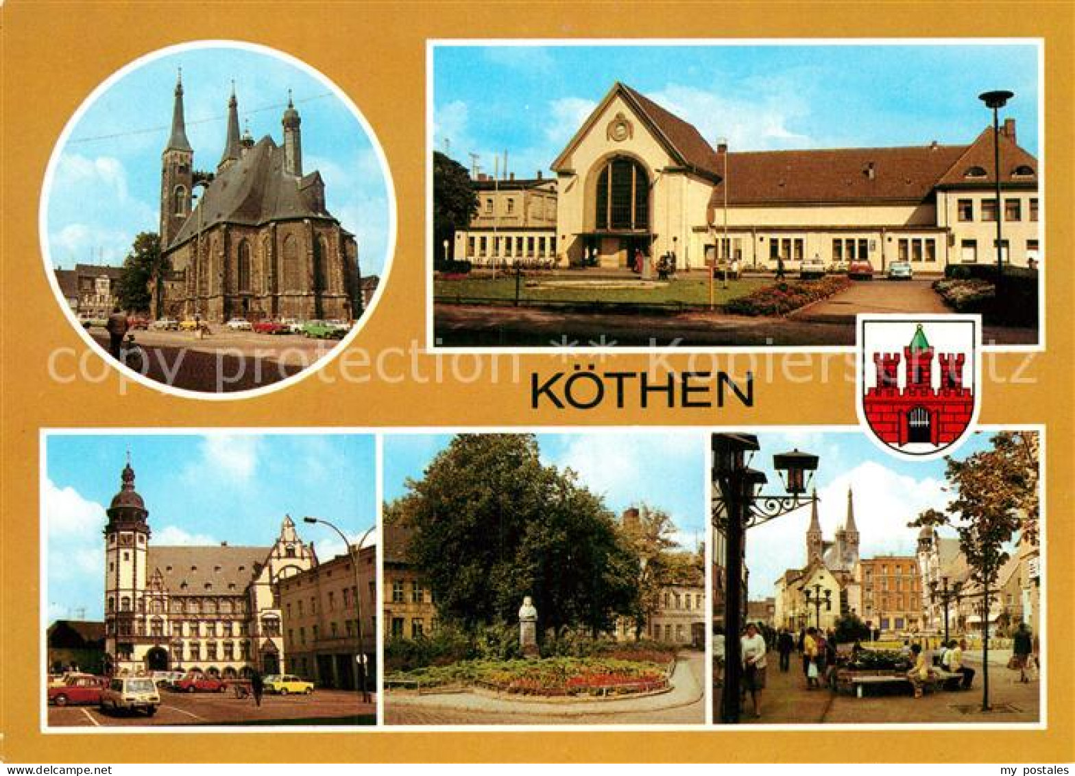 72950832 Koethen Anhalt Markt St Jakobskirche Bahnhof Rathaus Joh Seb Bach Geden - Köthen (Anhalt)