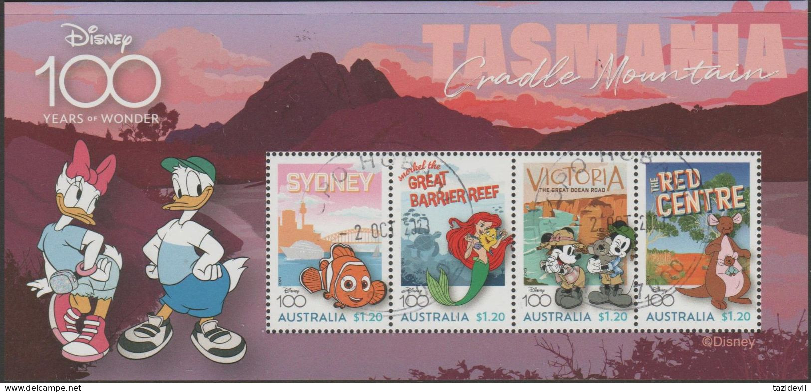 AUSTRALIA - USED - 2023 $4.80 One Hundred Years Of Disney Souvenir Sheet - Gebruikt