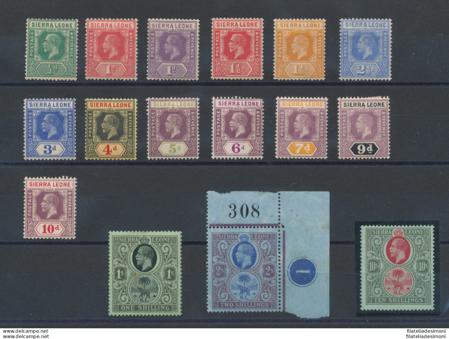 1912-21 Sierra Leone - SG 112/128 - Giorgio V - 12 Valori - MLH* - Altri & Non Classificati