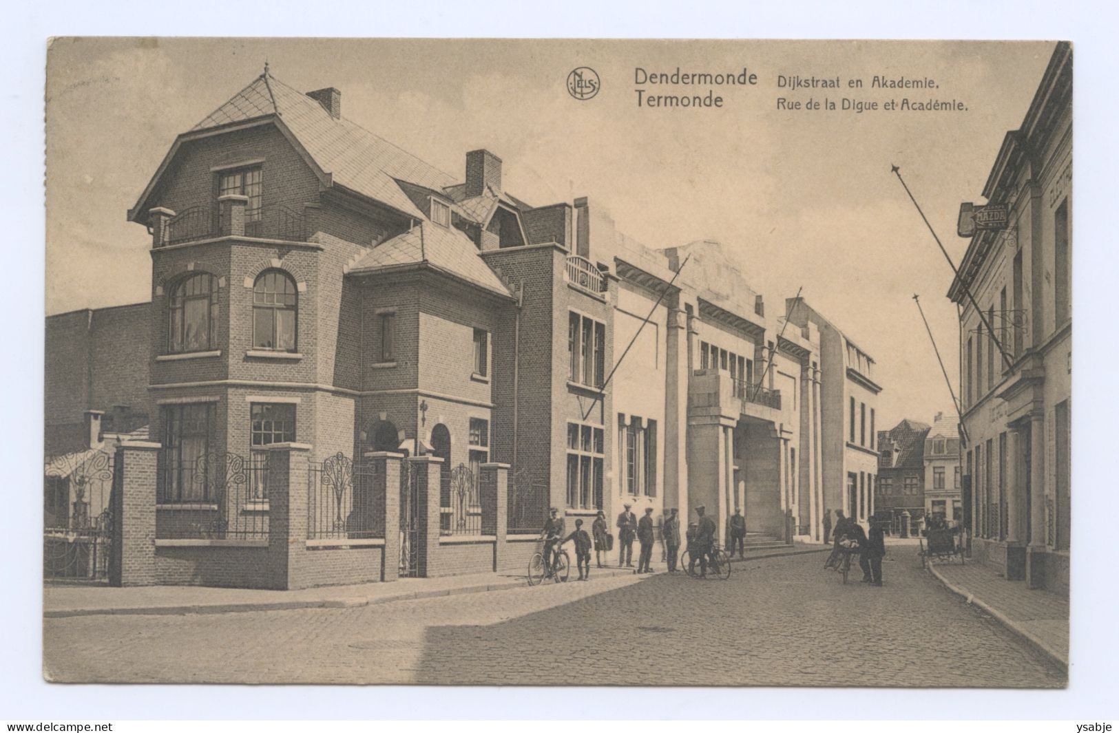 Dendermonde Termonde - Dijkstraat En Akademie - Rue De La Digue Et Academie - Dendermonde