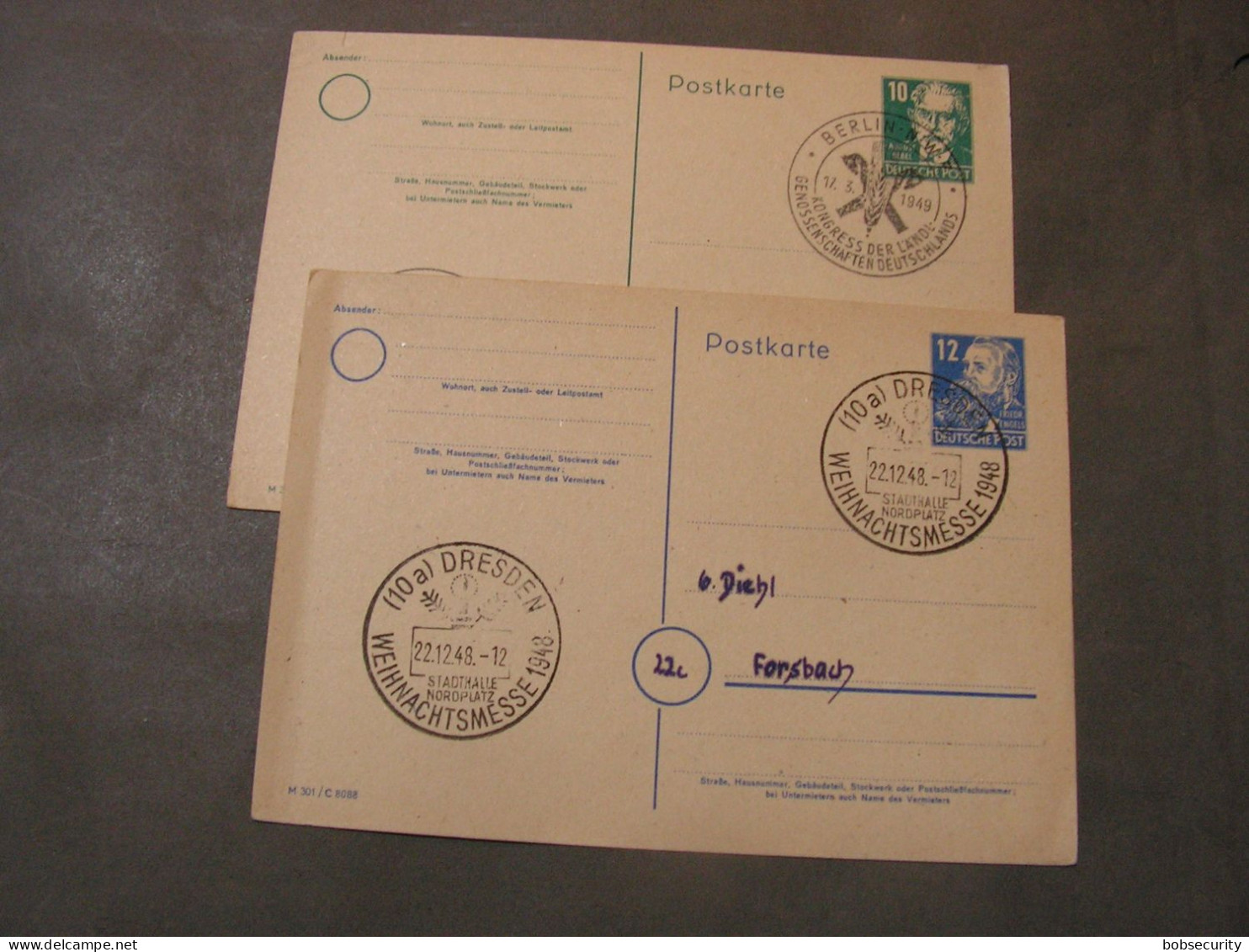 Berlin Dresden SST Auf Karte 1948,1949 - Postales - Usados