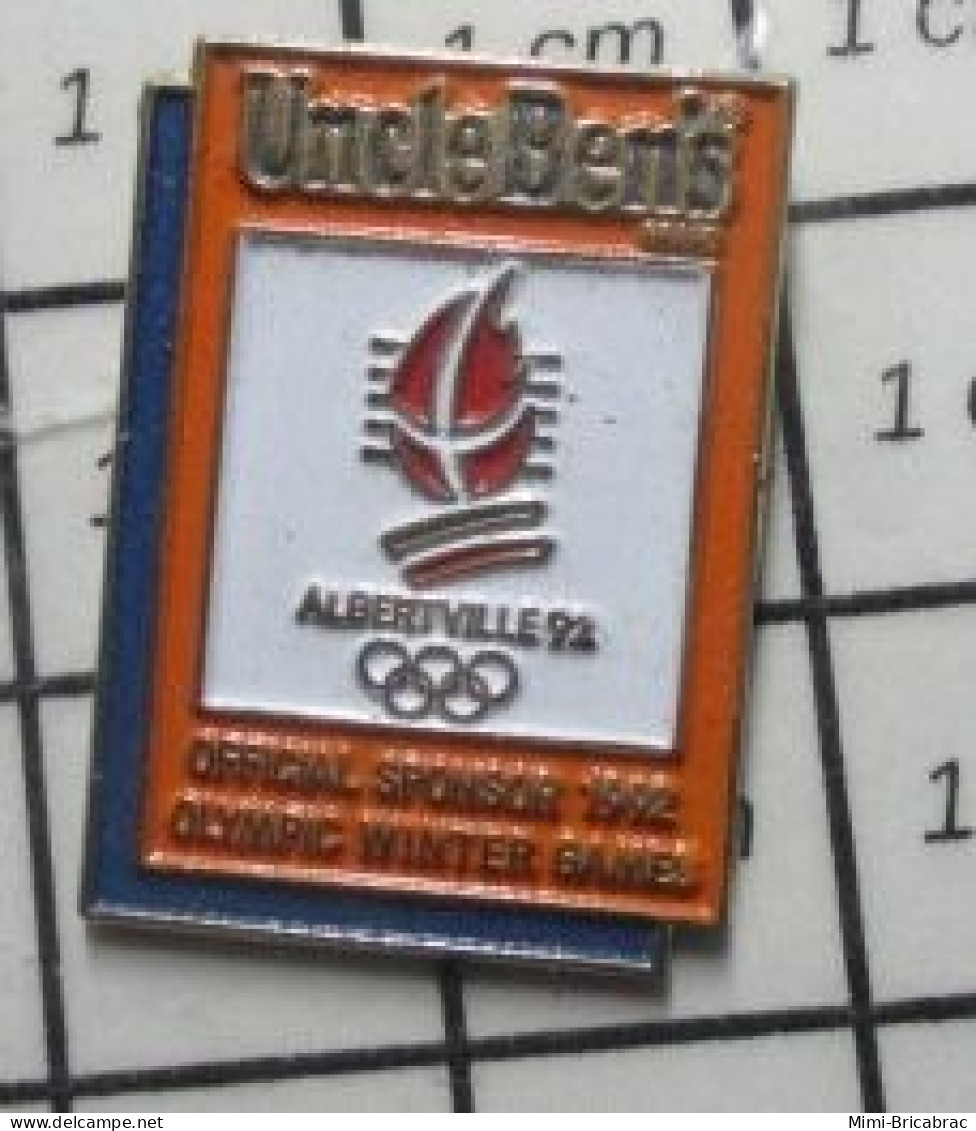 713M  Pin's Pins / Beau Et Rare / JEUX OLYMPIQUES / OFFICIAL SPONSOR UNCLE BEN'S ALBERTVILLE 92 - Jeux Olympiques