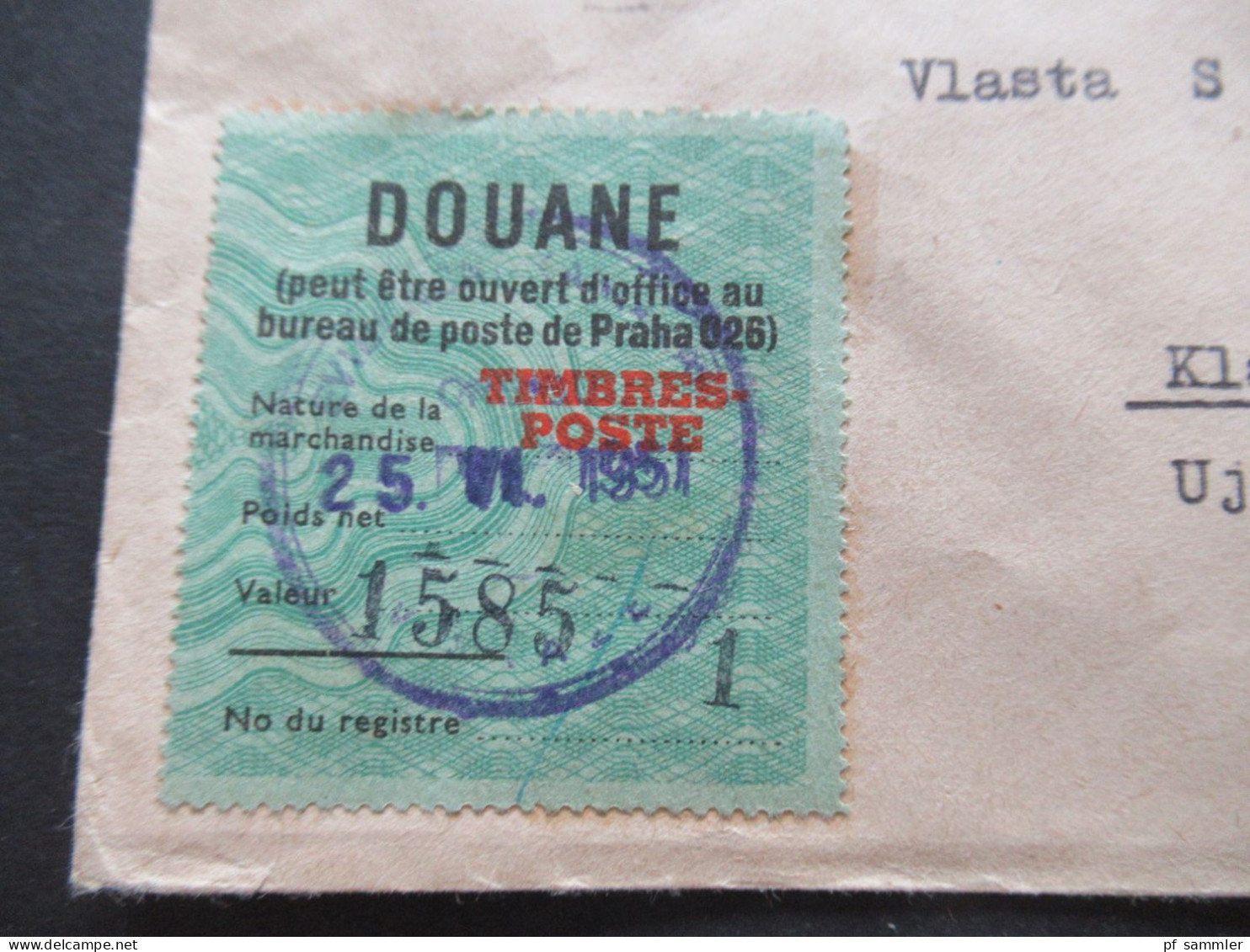 Österreich 1951 Nr.964 (2) MiF Mit Trachten Leoben In Die CSR Mit Fiskalmarke ?! / Douane Timbre Poste Praha - Briefe U. Dokumente